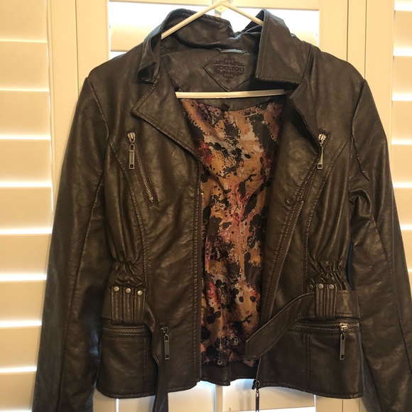 Dark brown leather blazer jacket - Picture 2 of 3